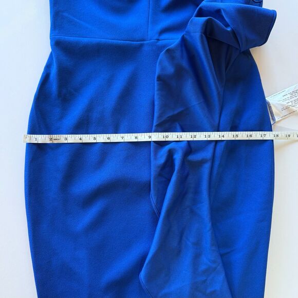 NWT Dress the Population Paris Ruffle Strappy or Strapless Gown in Electric Blue - Picture 14 of 14